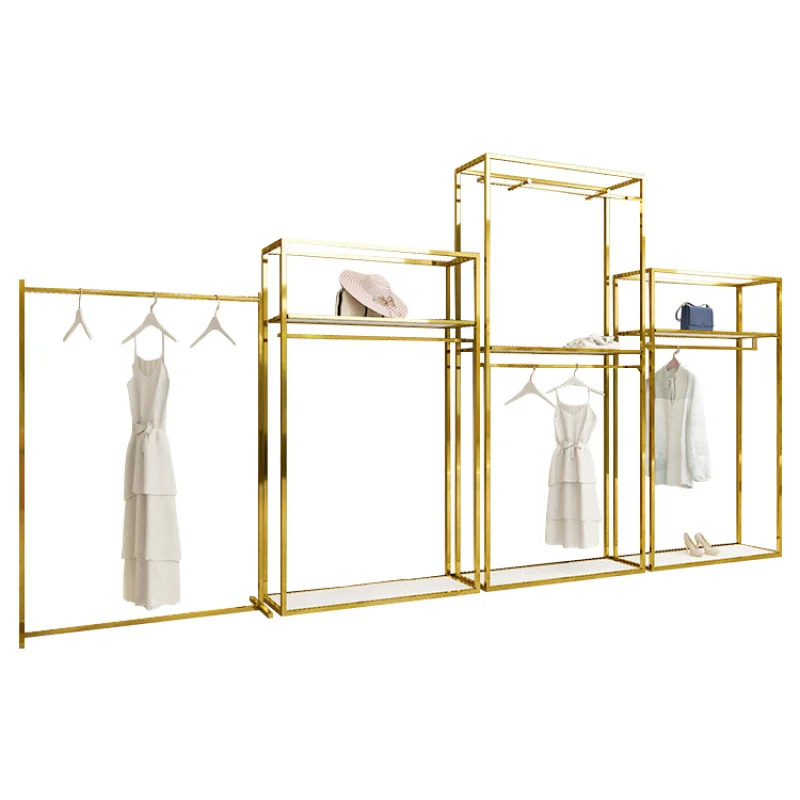 

Custom. Custom Stainless Steel Cloth Display Stands Women Clothes Display Racks Metal Retail Boutique Clothing Rack