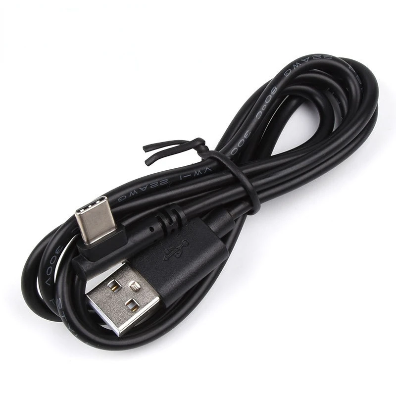 Type C Charger Fast Charging USB to Type-C Cable Right Angle 90 Degree Black White for Huawei Mobile Phone