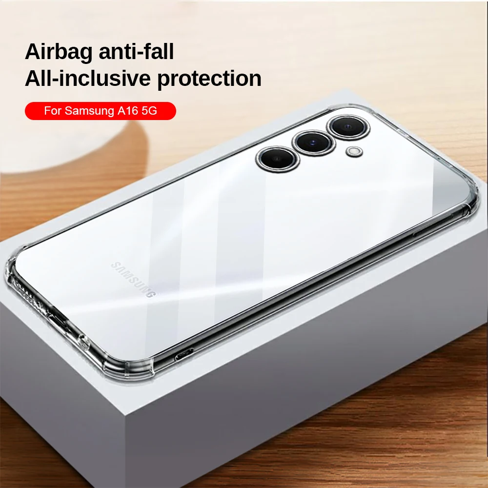 For Samsung Galaxy A16 A06 A05 A05s A55 A35 A25 A15 A54 5G/4G Airbag Anti-fall Phone shell Bumper SamsungA55 Clear Silicone Case