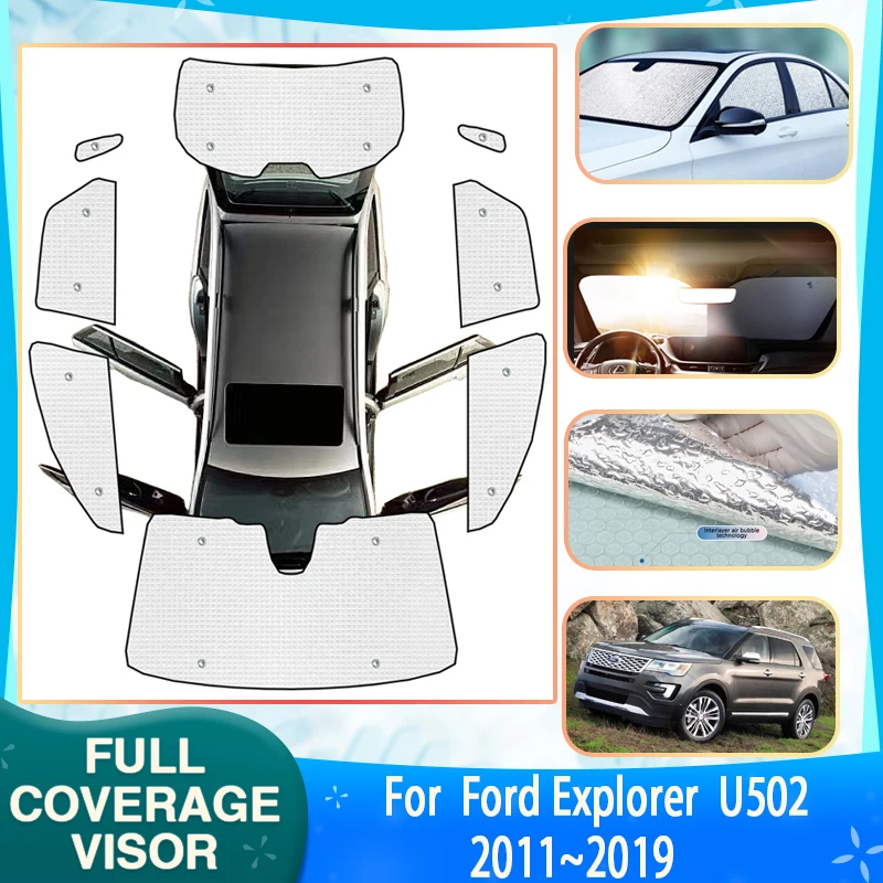 

Автомобильные солнцезащитные козырьки с полным покрытием для Ford Explorer 5 U502 Classic 2011 ~ 2019 2015 автомобильные солнцезащитные очки солнцезащитные аксессуары