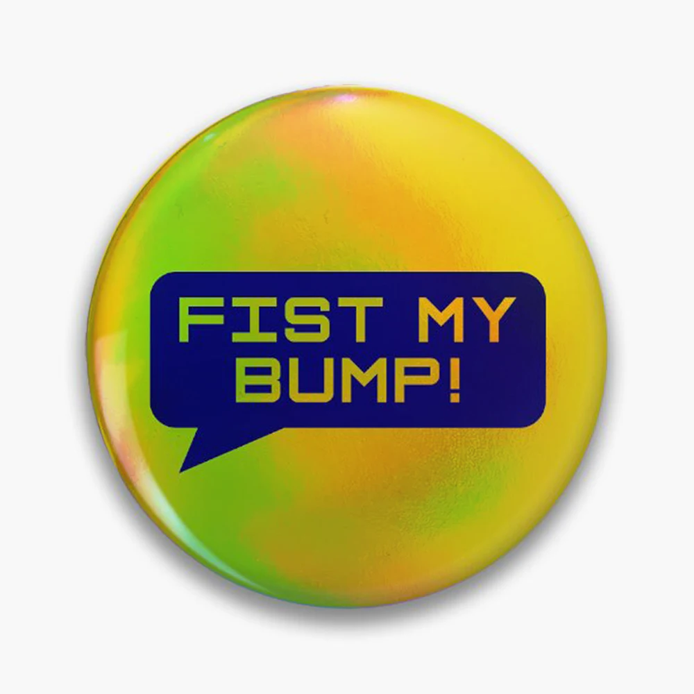 Project Hail Mary - Fist My Bump! (Yellow on Blue) |  Pin Holographic Star Heart Pin Brooches Laminated Button Fashion Accessory