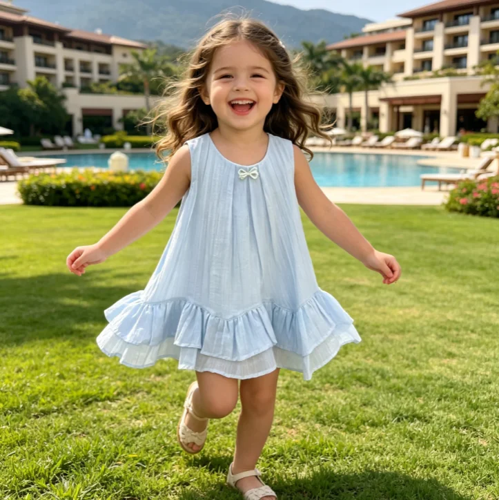 Girls Dress 2026 Spring and Summer New Children's Clothing Korean Style Girl Baby Cool Feeling Sweet Princess Sundress