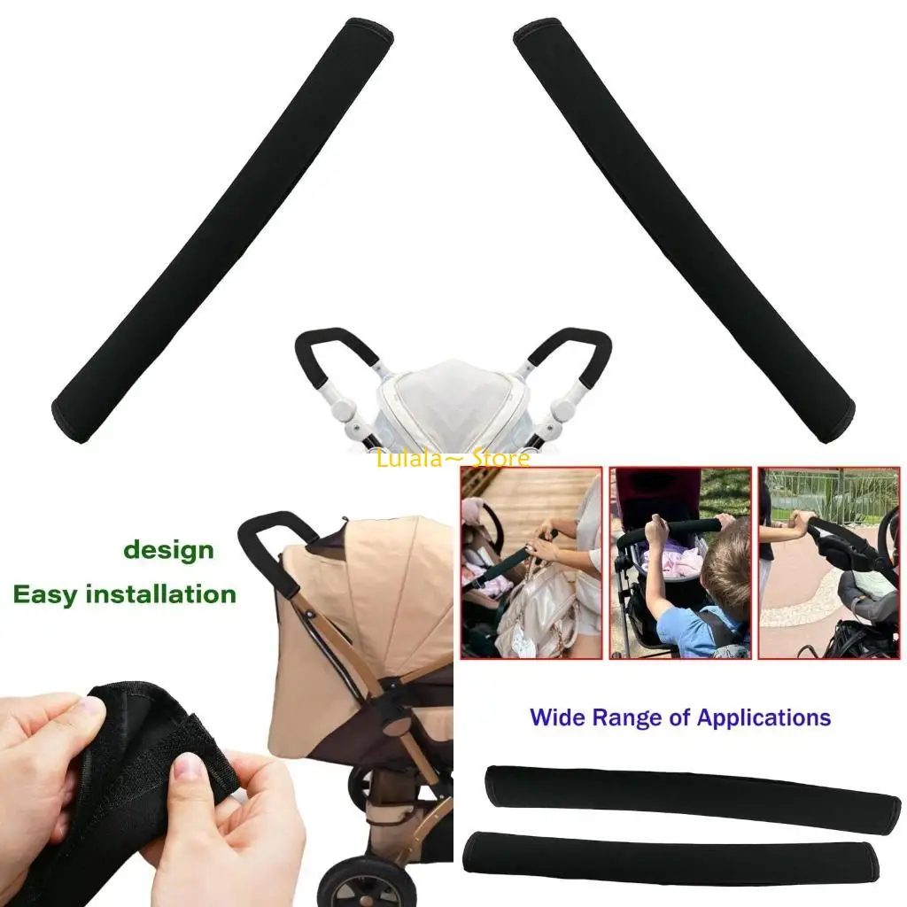 

Y4QA Strollers Handle Grip Diving Cloth Fabric Dirts Resistant Not Slip Handle Cover