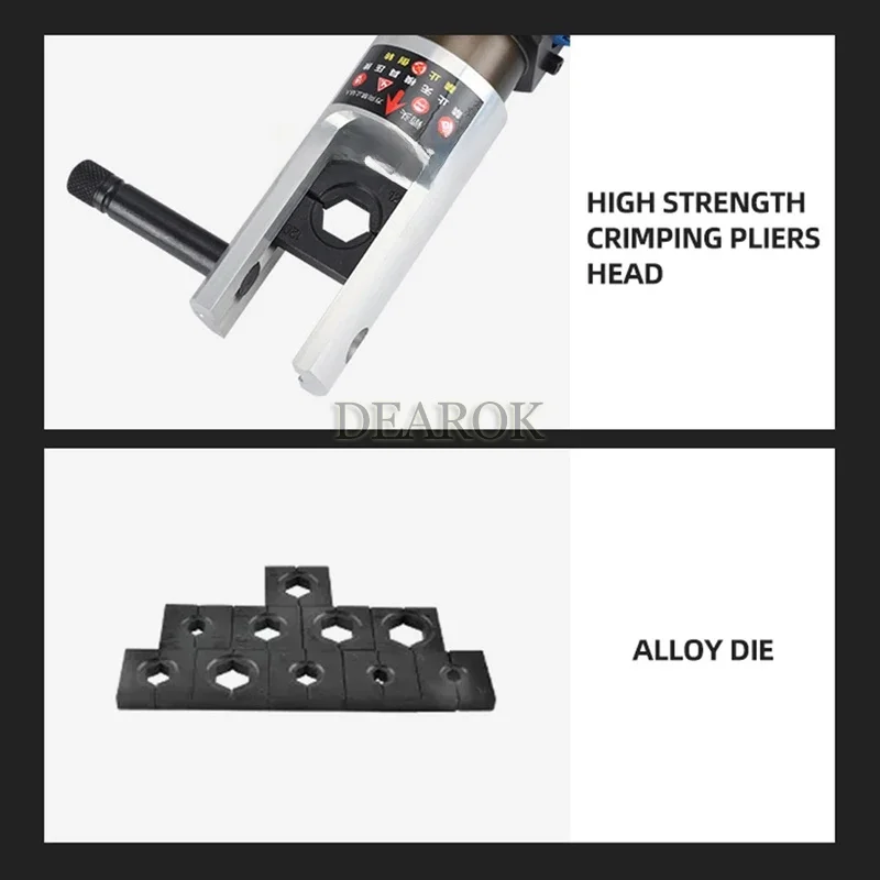 Herramienta de prensado recargable de 10-240 mm2, Terminal de cobre y aluminio, alicates de prensado eléctricos hidráulicos