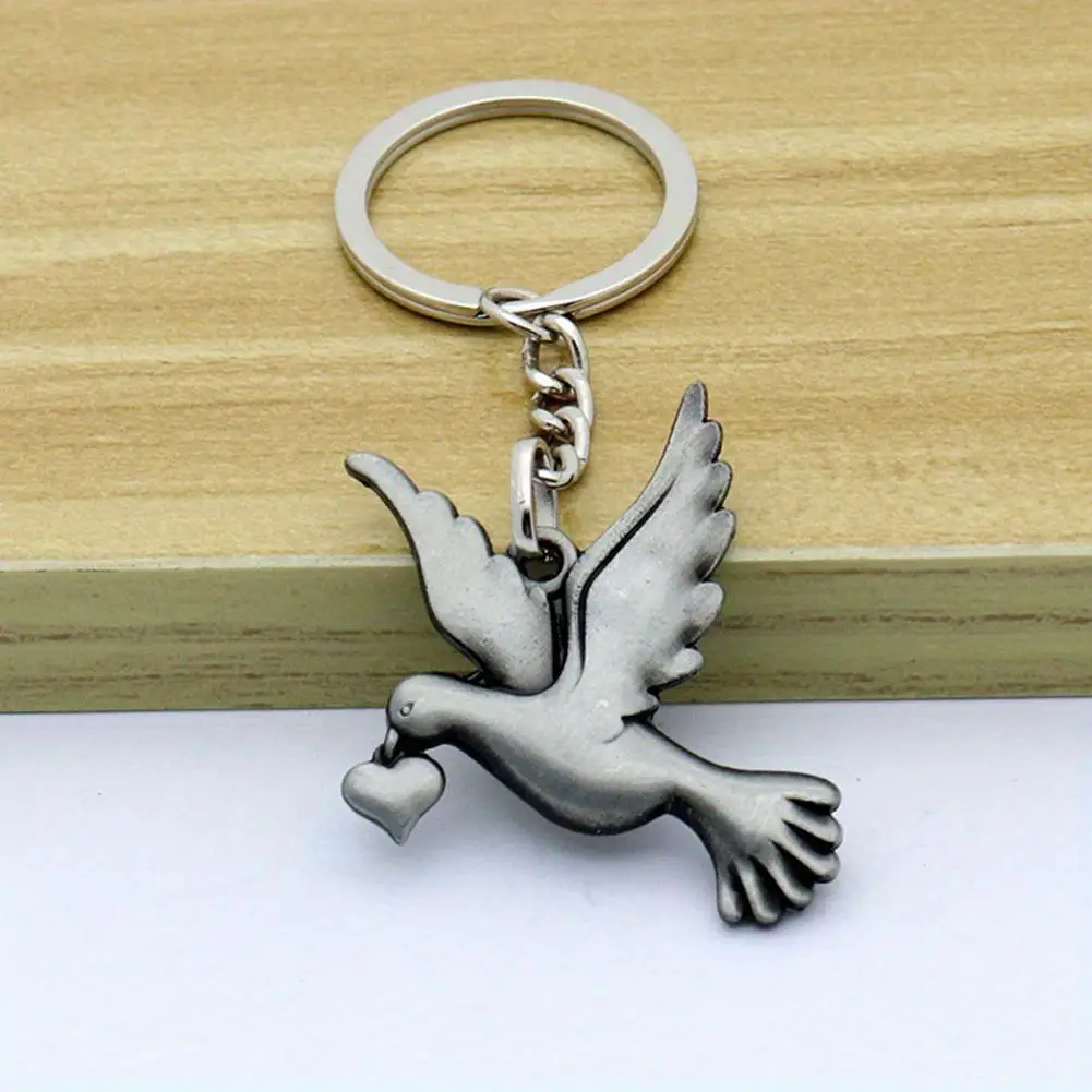 Peace Pendant Pigeon Charm Keychain Metal Pendant Peace Symbol Keyring Striking Jewelry Housewarming Gift Portable Peace Shaped