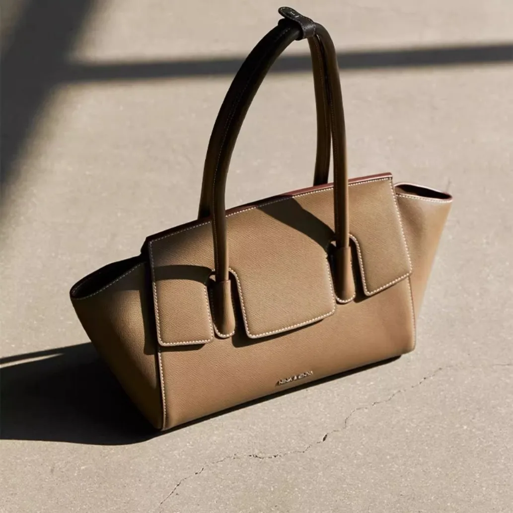 NINA ENYA 2025 Fashion Large Eye Bag Single Shoulder Handbag Genuine Leather Bag Women's New Style