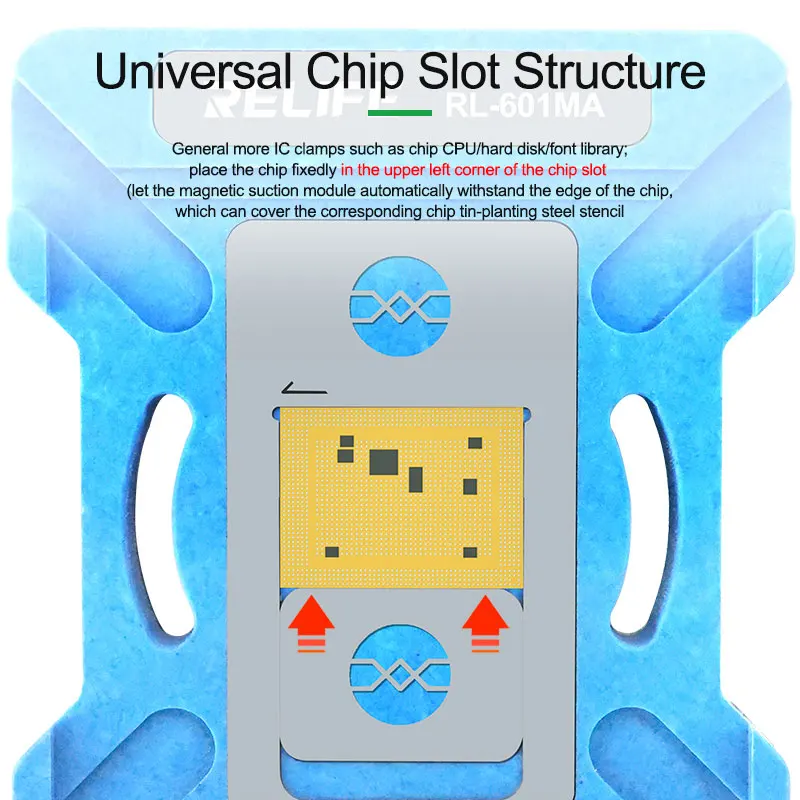 RELIFE RL-601MA 9 in 1 Universal CPU Reballing Stencil Platform For A8-A16 IP6~14 Pro Max IC Chip Planting Tin Template Fixture