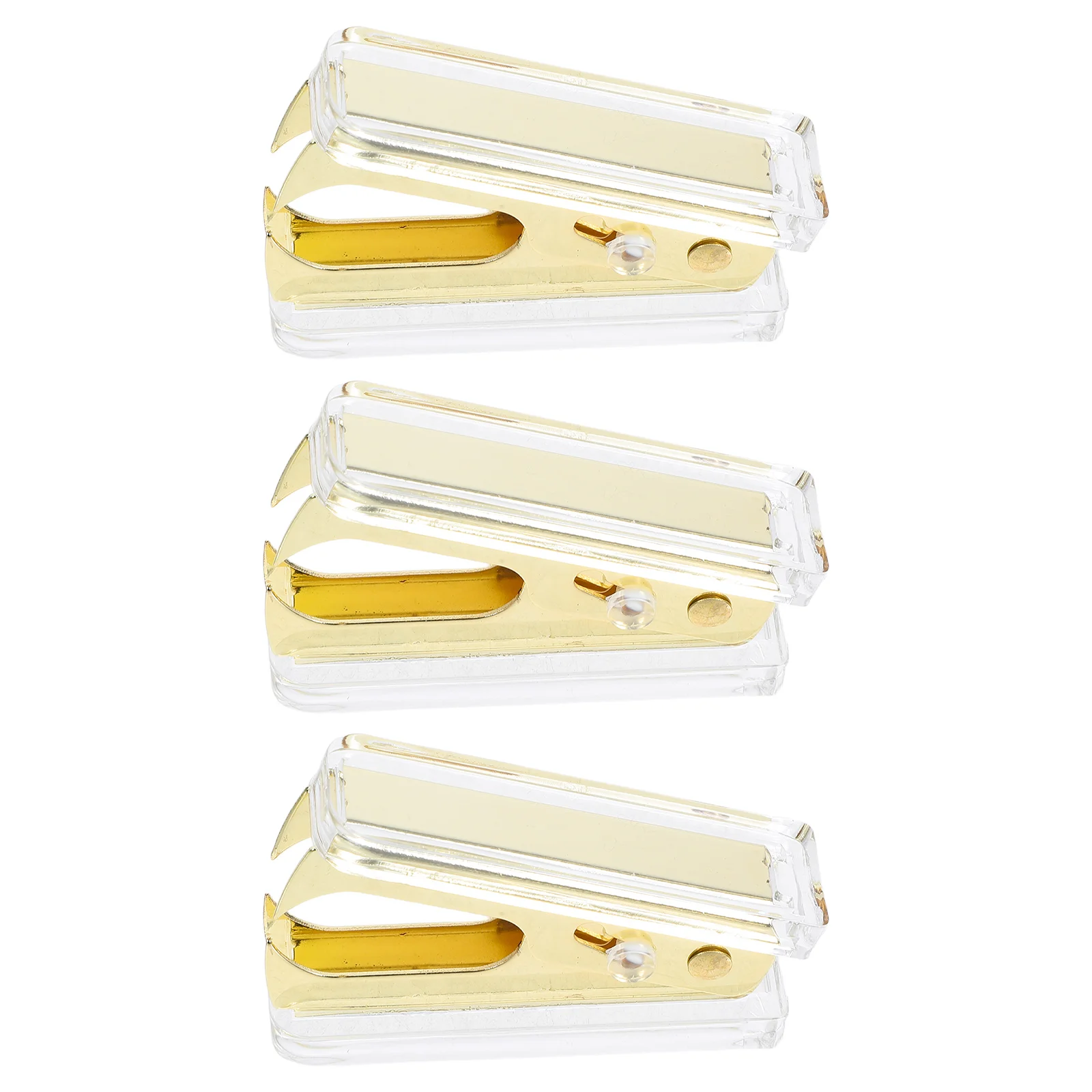 

3 Pcs Staple Stapler Ergonomic Removing Tool Metal Golden Handheld Nail Lifter Student