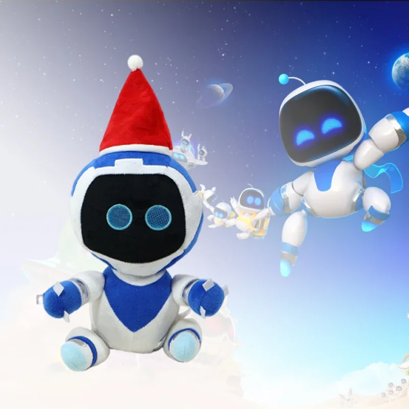 42cm Astro Bot Plush Doll New Kawaii Santa Hat Soft Dool Stuffed PP Cotton Pillow Ornaments Collection Desktop Display Gift Toy