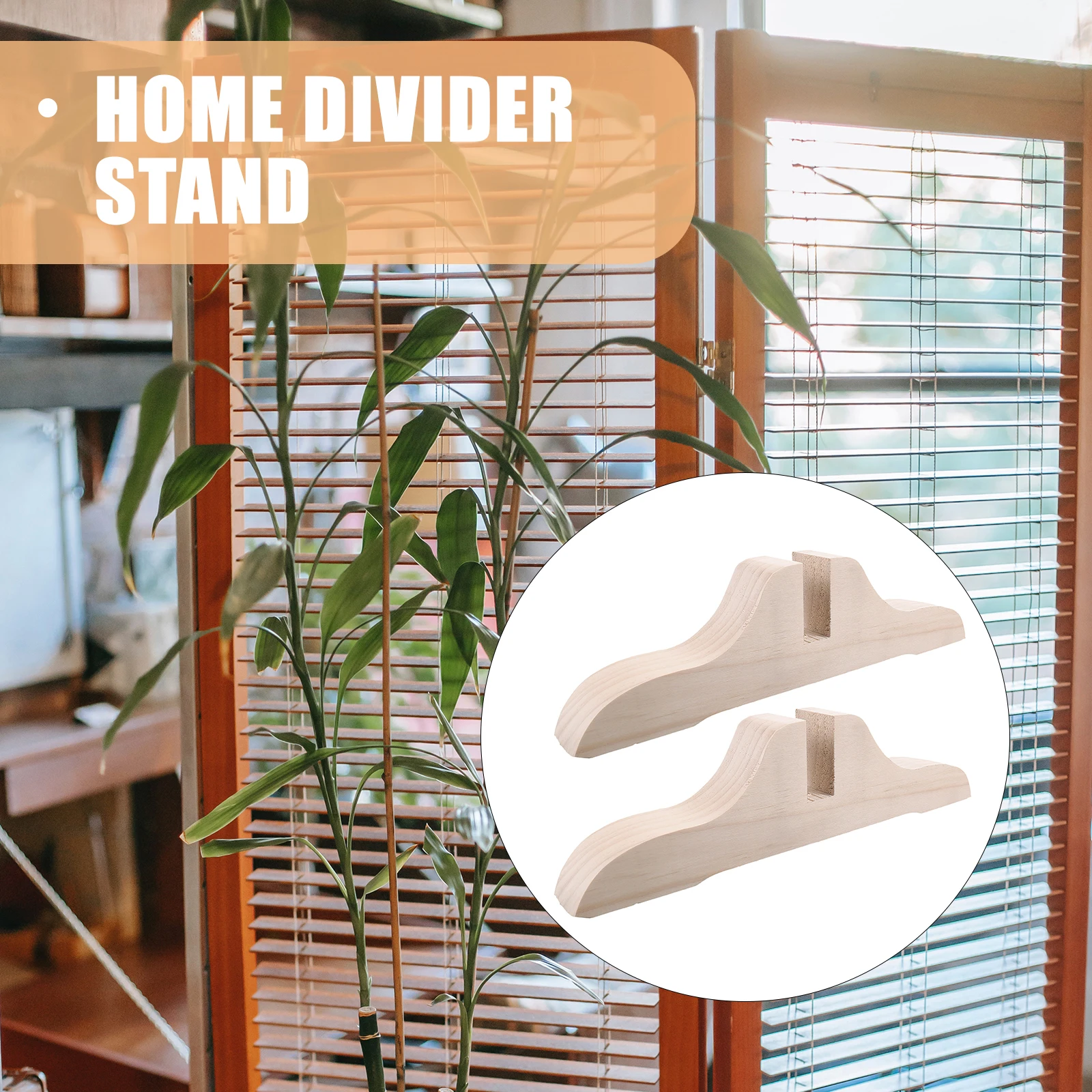 

2pcs Screen Base For Room Divider Thickened Wooden Stand Folding Partition Support Brackets Home Office Privacy Clamps Holder