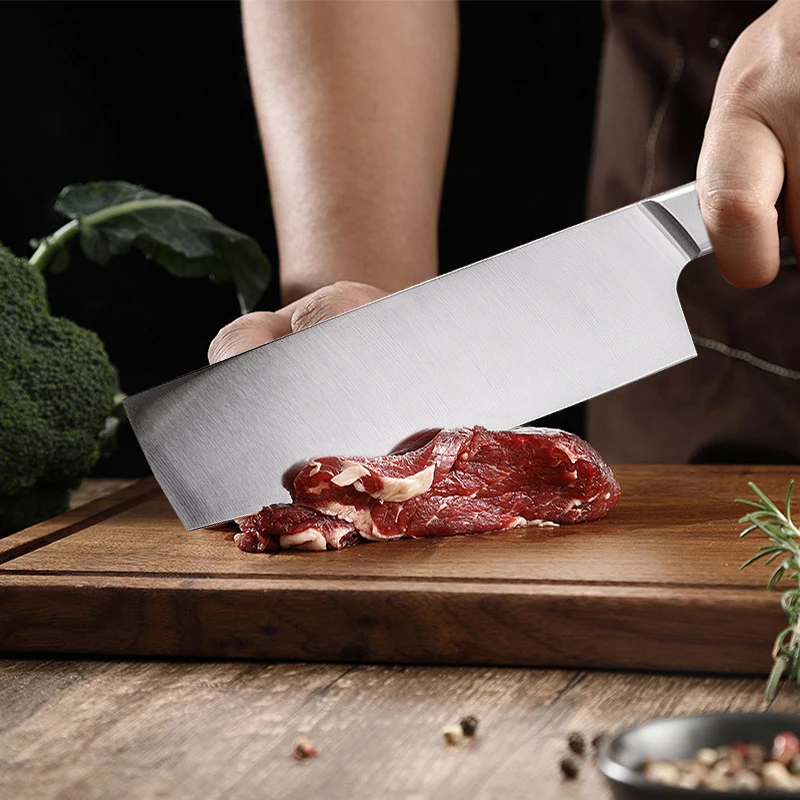 Professional Chef Knife Meat Cleaver All Steel Handle Household Kitchen Knives Kitchen Slicing Knife Fruit Peeling Knife