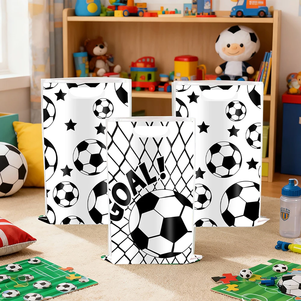 10/50 Stück Fußball-Party-Geschenktüten Süßigkeiten-Beutel Weiß Fußball Kinder Jungen Geburtstag Sport-Themen-Party Deko – Detail 5