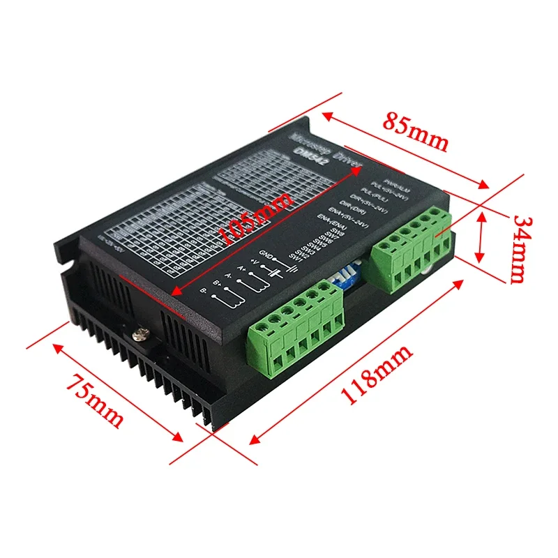 Nuovo DM542 Controller motore passo-passo router CNC fai-da-te Driver passo-passo digitale bifase 24-60 VDC Max 4.5A per motore serie 57 86