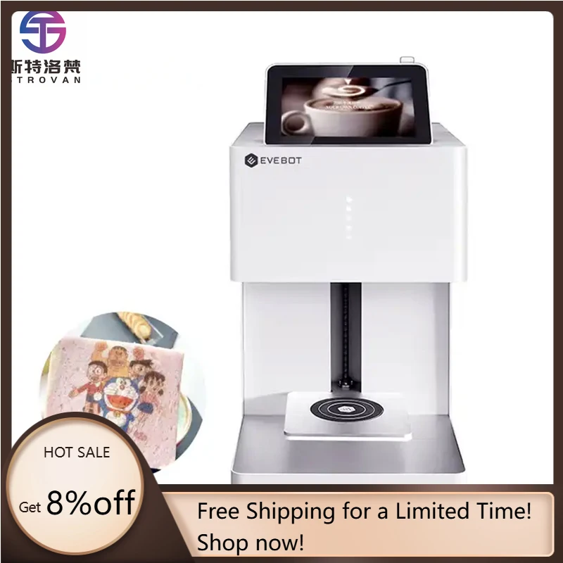 STLF JW Automatic Coffee Art Printer- EB-FC1 Multicolor Edible Ink Label & Card Printer for Flexible Materials and Food Surfaces