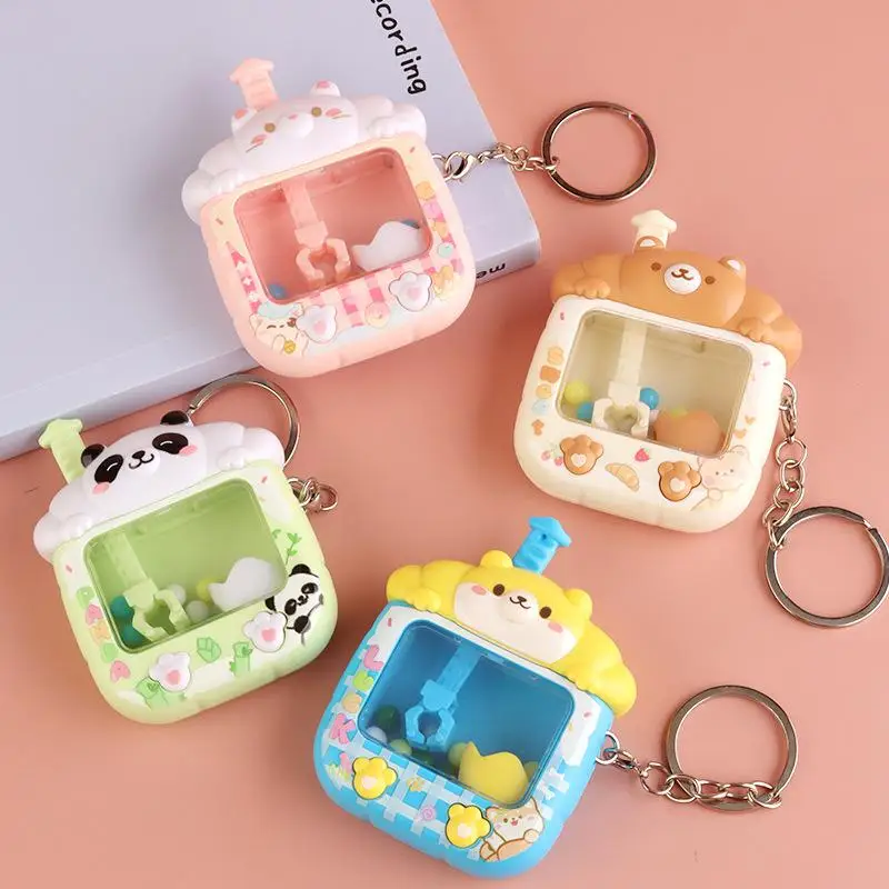 Pequeno panda dos desenhos animados mini shiba inu garra máquina brinquedo chaveiro gacha máquina pingente