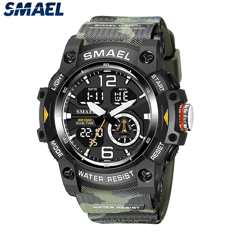 

SMAEL Brand Military Watches Men Digital LED Sports Watch Army Male Clock 8007B Waterproof Sports Wristwatches Men's S Shock