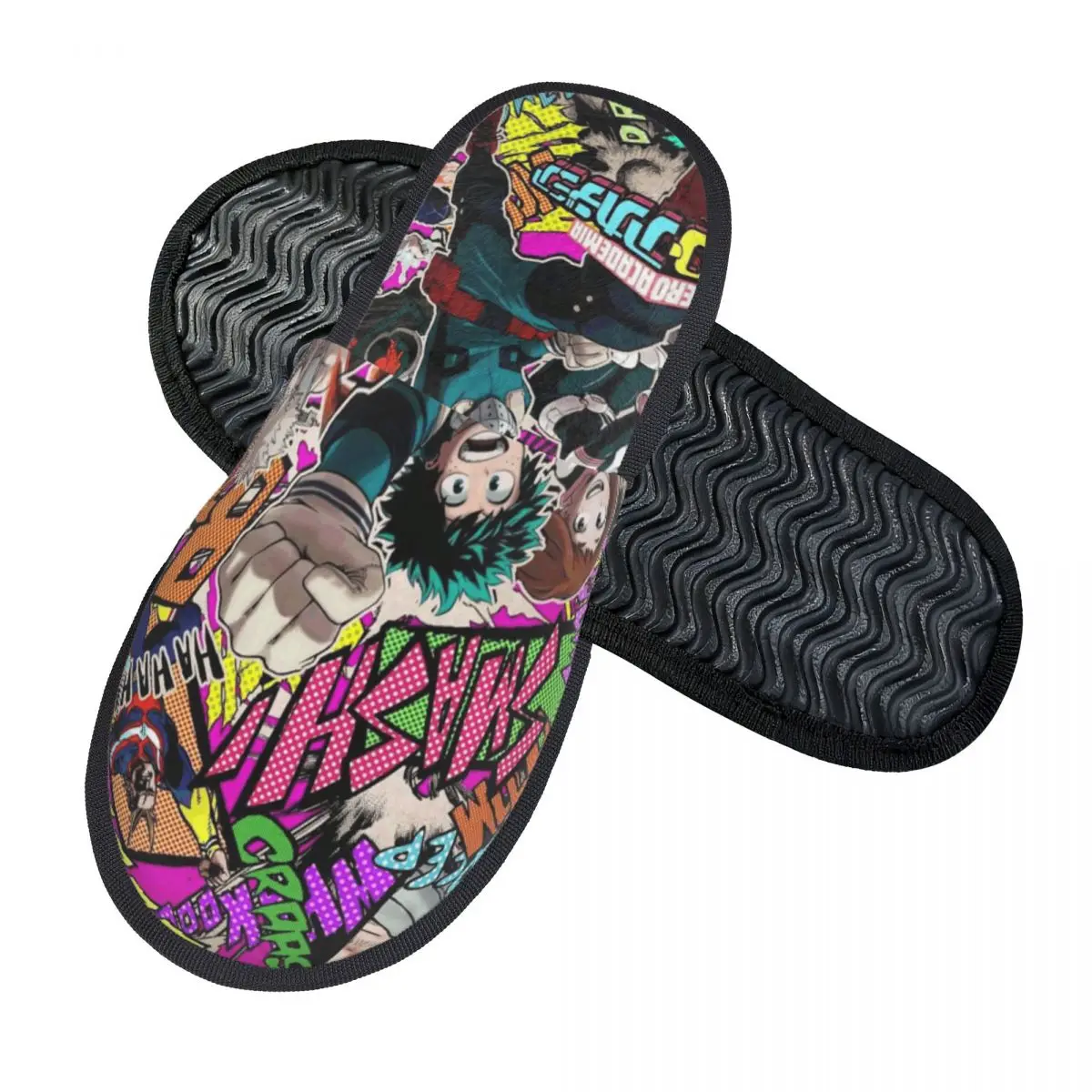 My Heros Academias Home Cotton Slippers Bedroom Soft Memory Foam Slides Anti Slip