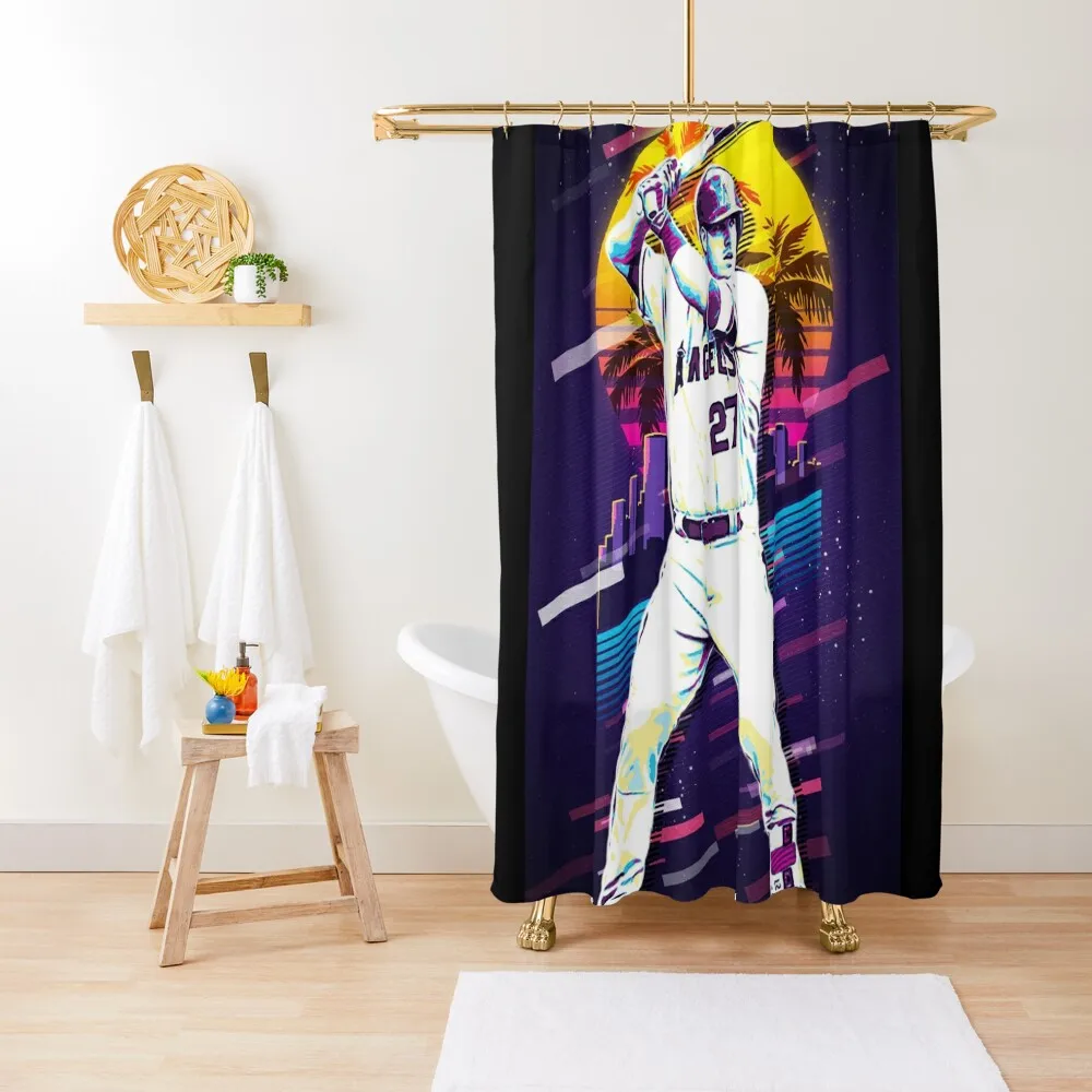 

Mike Trout Shower Curtain Shower Bath Waterproof Fabric Bathroom Shower For Bathroom Curtain