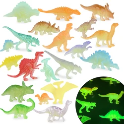 13/16pcs Mini Luminous Dinosaurs Toys Glow In The Dark Jurassic World Dino Figure For Kids Birthday Party Favors Gift Bag Filler