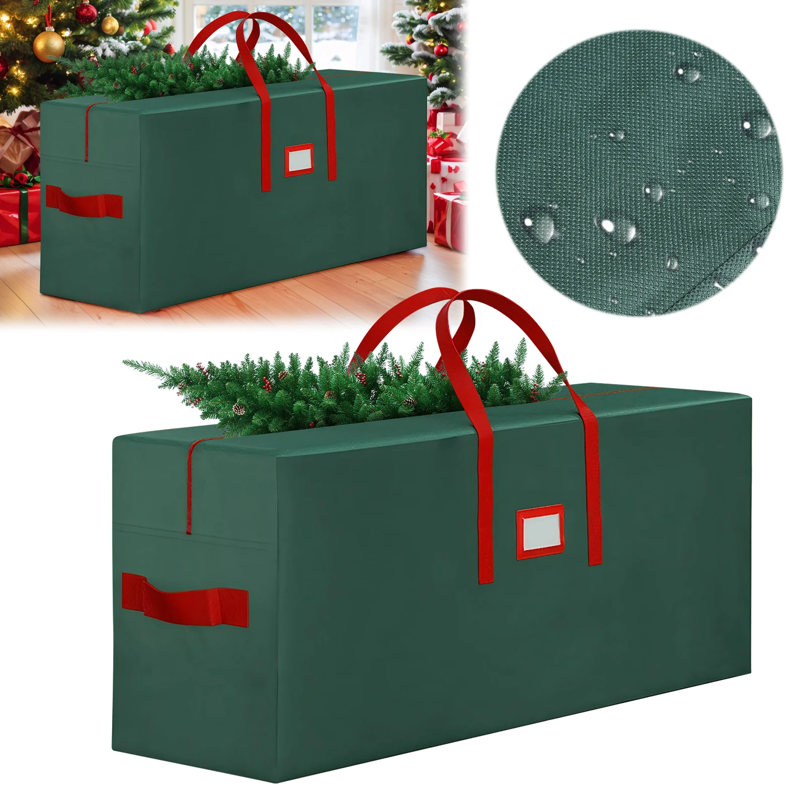 Weihnachtsbaum-Aufbewahrungstasche mit Reißverschluss, Robuste Baumtasche, Faltbare Weihnachtsbaum-Verpackungstasche zur Organisation von Geschenkpapier