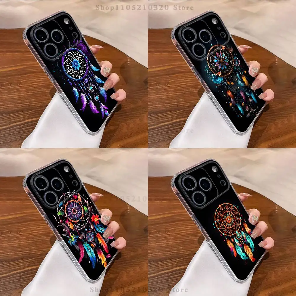 

Feather Art Dreamcatcher Phone Case For iPhone 17,16,15,14,13,12,11 Pro,Max,Plus,XR,Mini,E Clear Full-coverage Soft Cover