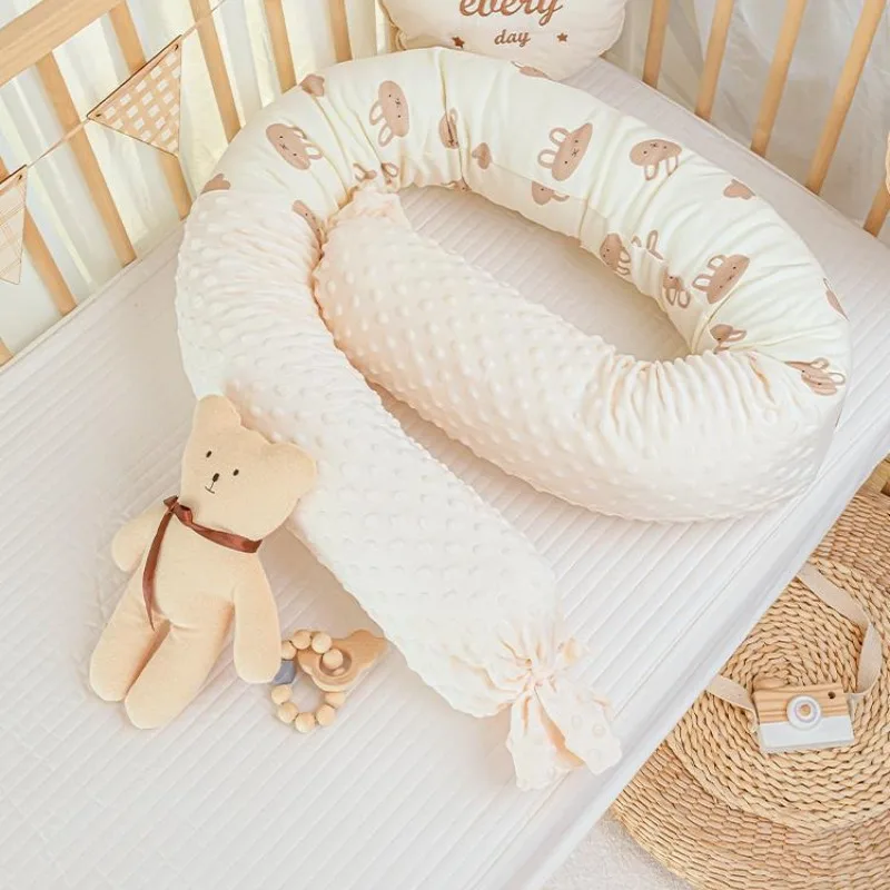 Crib Girth Pure Cotton Soft Skin Breathable Baby Sleep Bedside Anti-collision Fence Cartoon Children\'s Throw Pillow Bedding