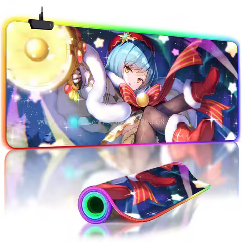 Anime Girl Heaven Burns Red-Yayoi Bungo RGB Large Mouse Pad Gamer Mousepad Overwatch Non-Slip Mouse Pad Kawaii Gaming Play Mat