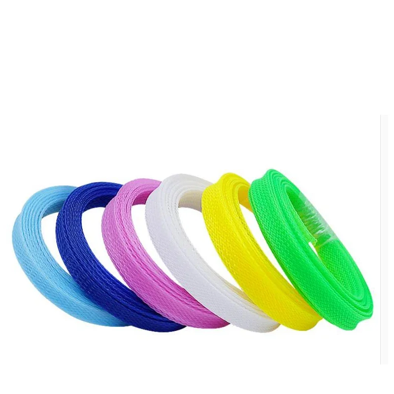 Insulated PET Braid Sleeving 3mm ~18mm Flame Retardant Flexible Shock Absorption Color Encryption Wire and Cable Protective Tube