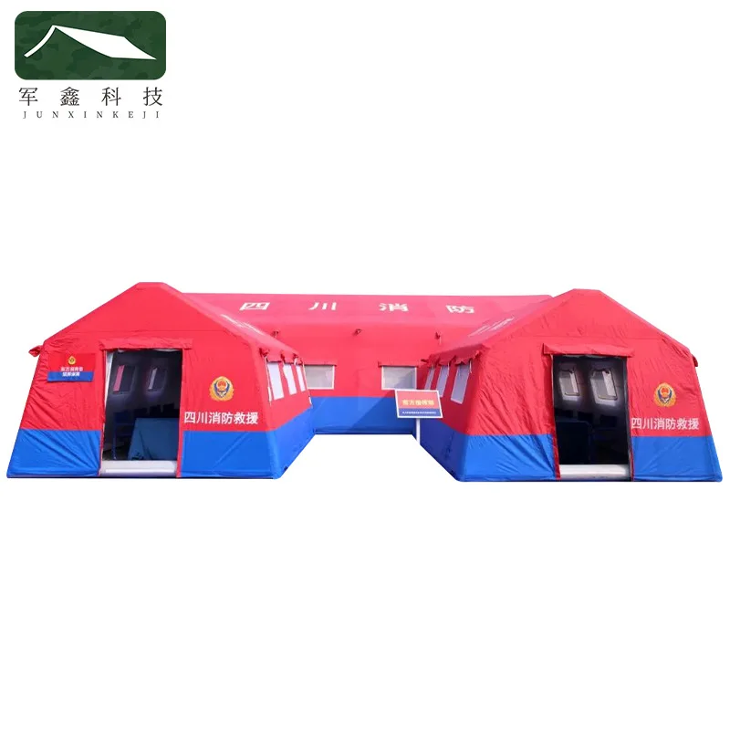 

Outdoor emergency fire rescue inflatable tent manufacturer tender for 60㎡ command cleaning, disinfection disaster relief tents
