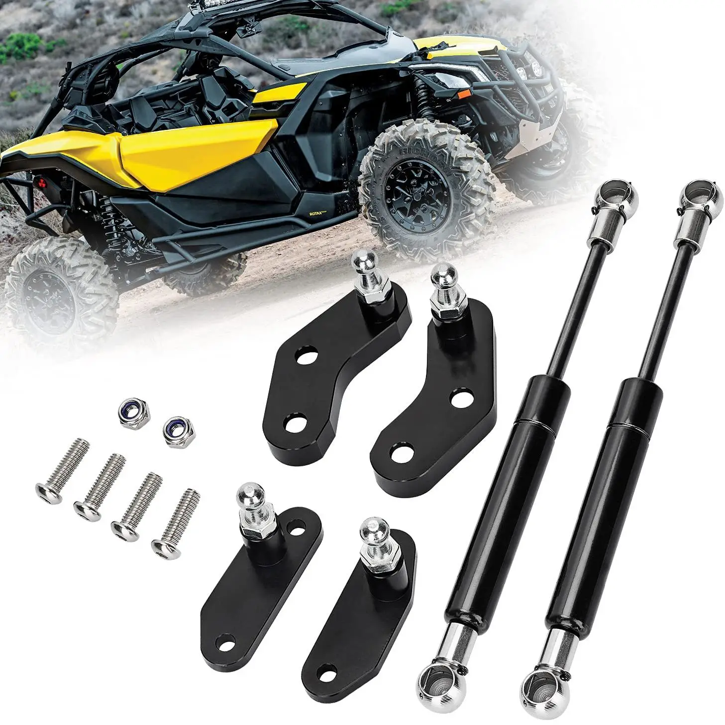 Set Aluminum Anodized Door Opener Kits for Can-Am Maverick X3 2017-2020 Accessories Black