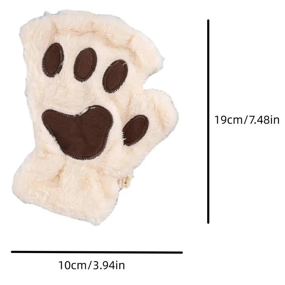 Luvas anti-frio de algodão PP cartoon engroçado luvas macias de pata de urso estilo coreano luvas de pelúcia doce, presente de inverno