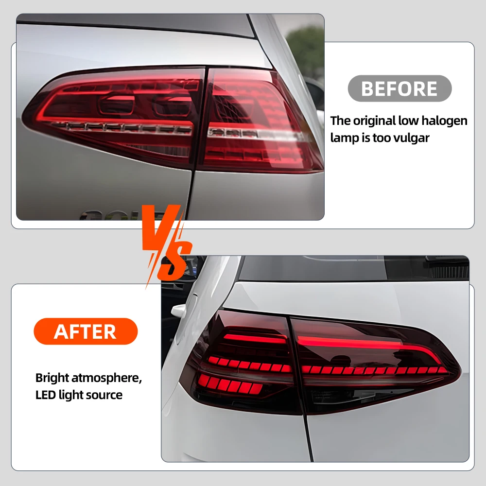 Auto Parts Tail light For Golf 7 2013-2020 MK7 MK7.5 latest Styling LED DRL Brake reversing light Car Accesorios Modified