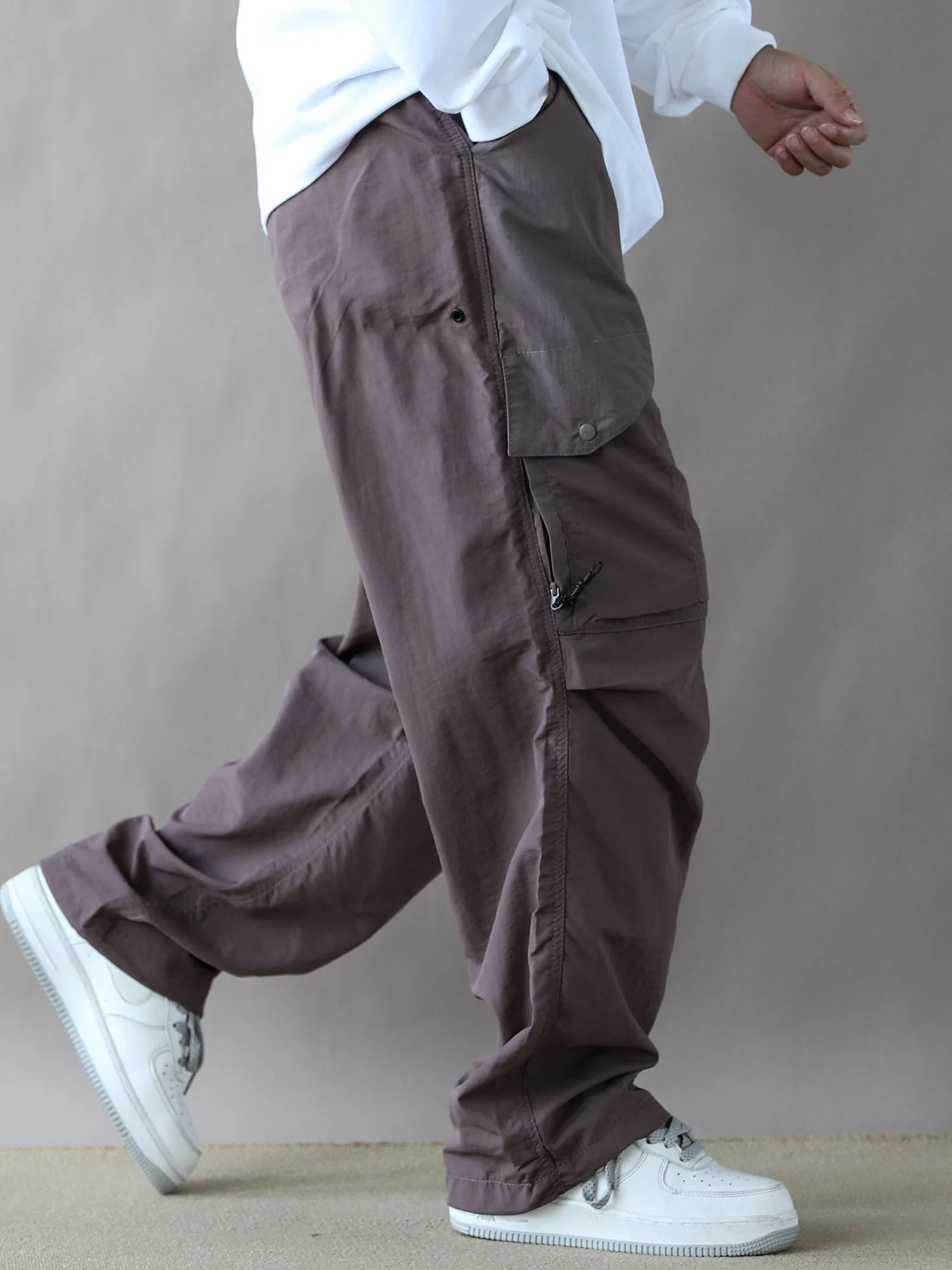 

Thiened Fce Men's Casual Pants Multi-ket Paratrooper Sle Loose Qui Dry Folded American Workwear Windbreakers Long...