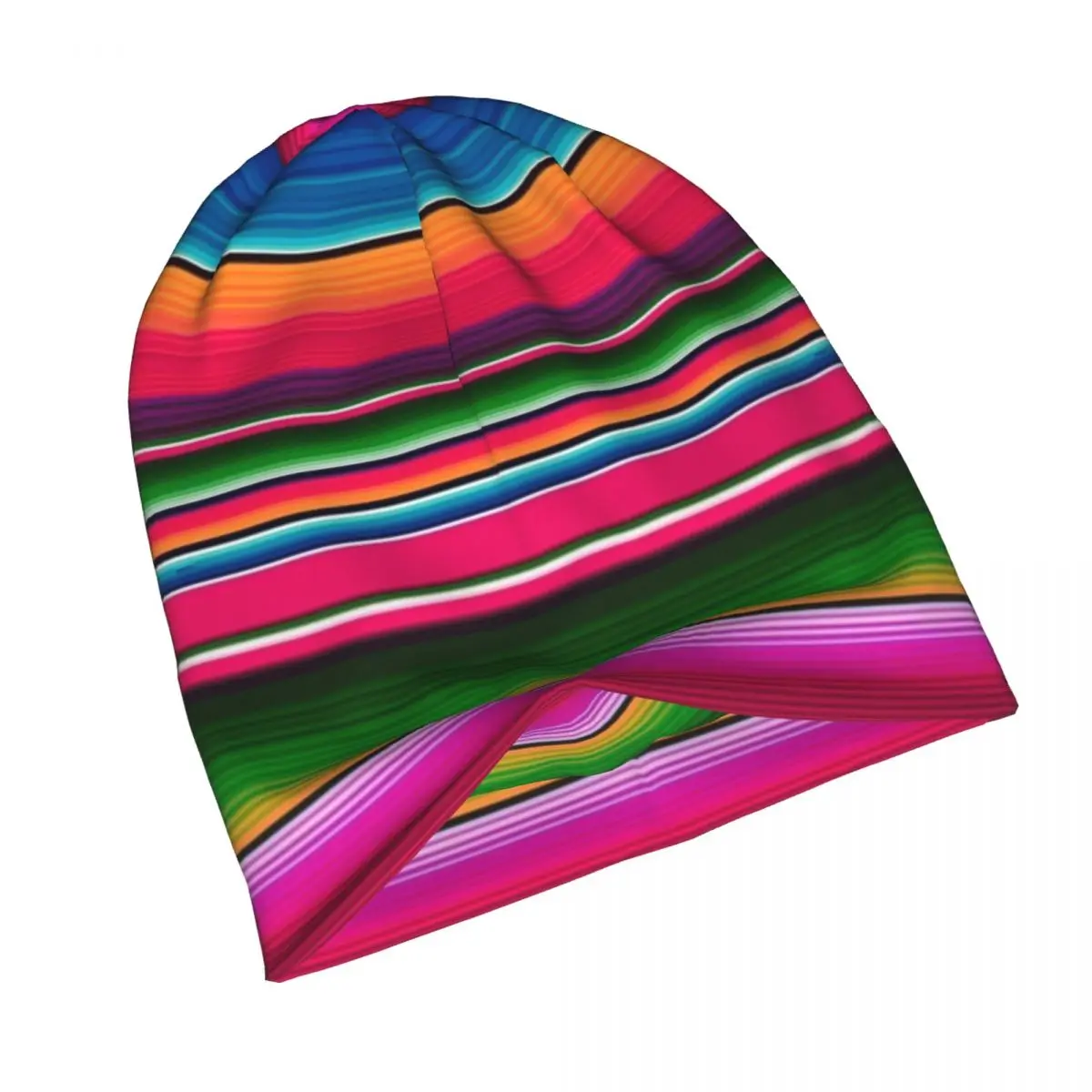 Mexican Blanket Striped Fiesta Serape Men Women Adult Beanies Caps Knitting Bonnet Hat Warm Hip Hop Autumn Winter Skullies Hats - view 4