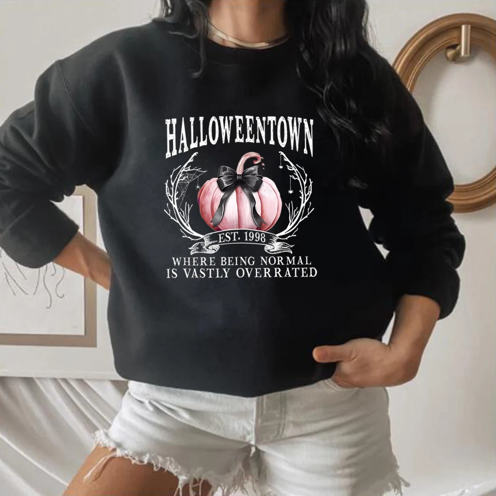 Halloween Pumpkin Sweatshirt Halloweentown 1998 Shirt Retro Halloween Hoodie Pink Pumpkin Shirt Coquette Halloween Sweatshirts