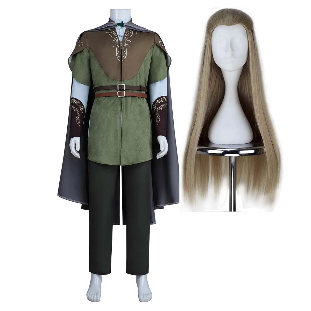 Adult Men The Elf Prince Legolas Cosplay Battle Suit Costume Or Wig