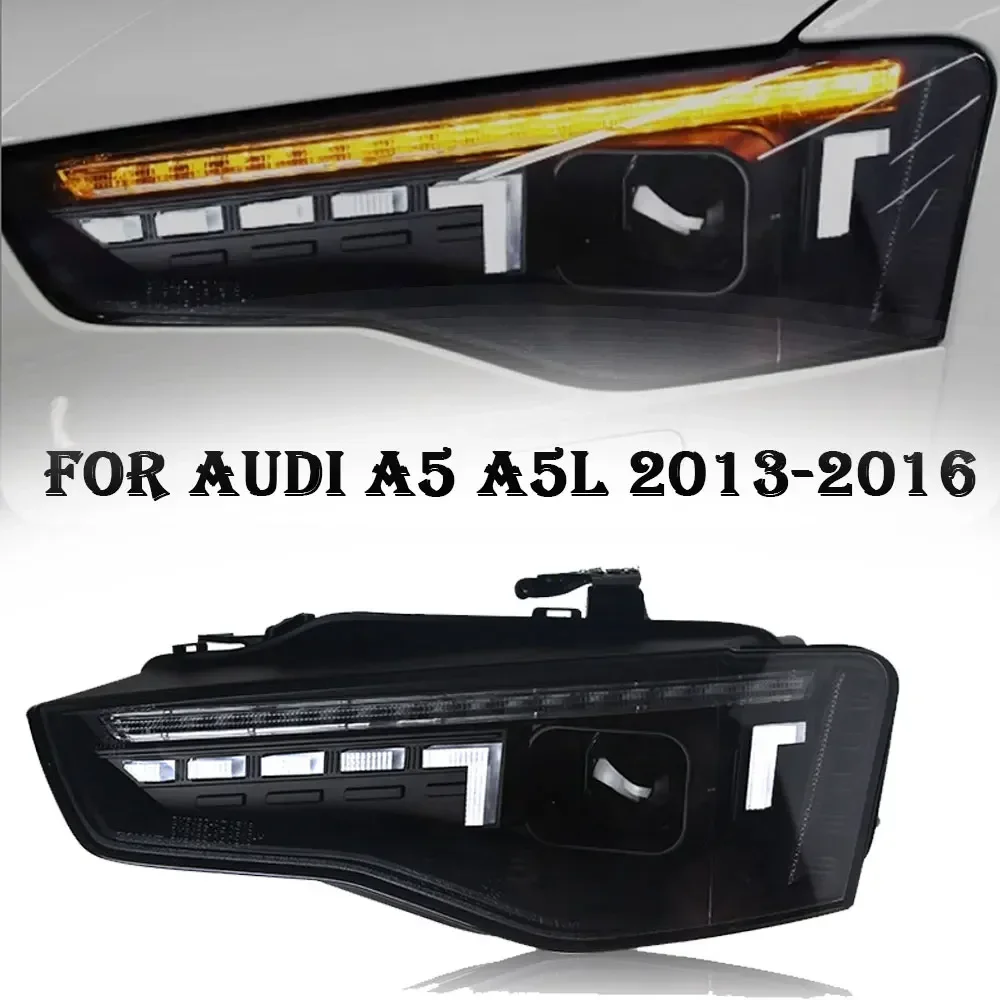 

Car Front Lights For Audi A5 A5L LED Headlight 2013 2014 2015 2016 Headlights A5 DRL Turn Signal High Beam Angel Eye Projector