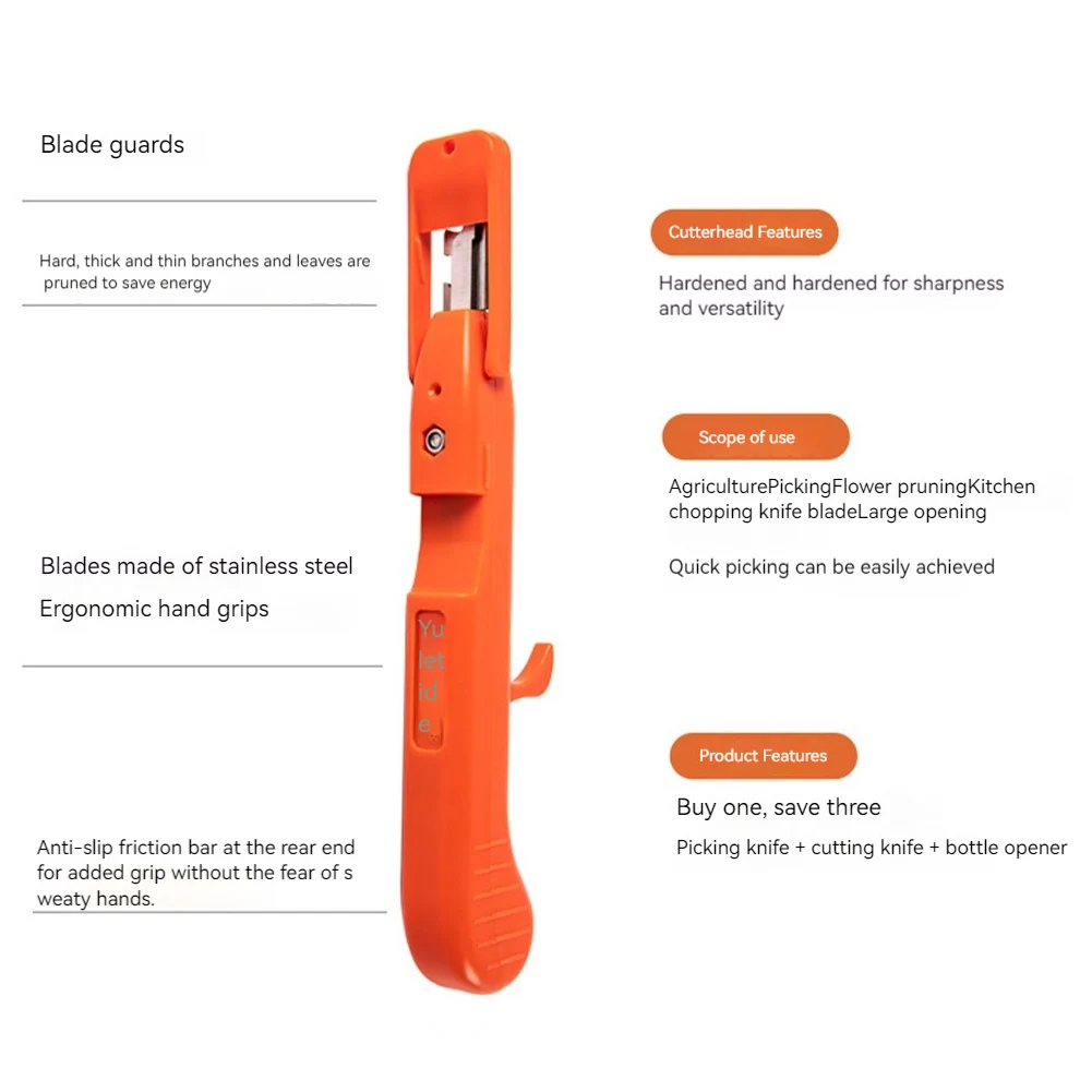 Druivenplukgereedschap Multifunctionele kleine fruitpluktrimmer Ergonomische peperbloemtak Schaar Tuinbenodigdheden
