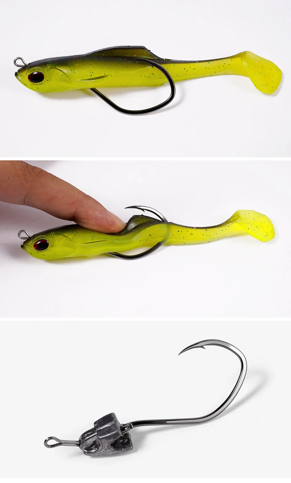 Noeby TPR Swimbait 14 cm 30 g hohler Körper sinkender weicher Köder Barschköder Wobbler dicker Shad-Nadelstinger-Haken Hecht-Bass-Köder – Detail 12