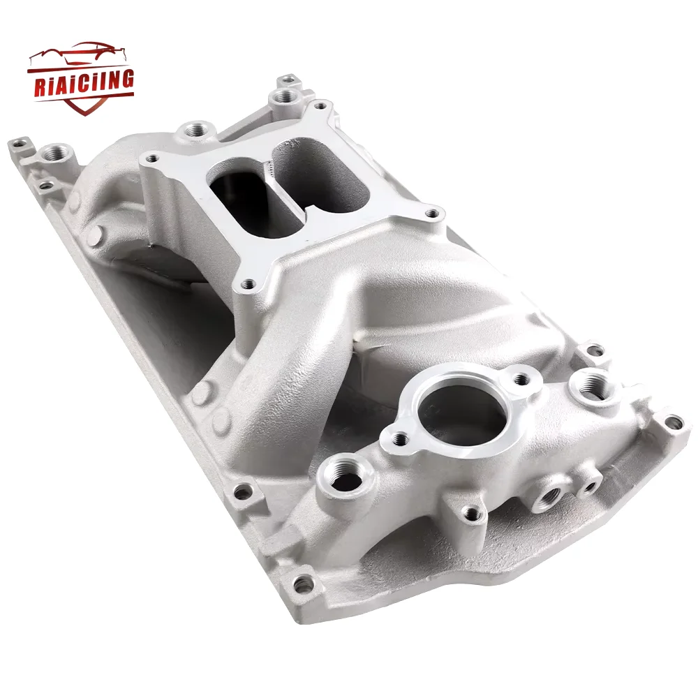 Aluminum Dual Plane Vortec Air Gap Intake Manifold For Small Block Chevy SBC 350 1996-up Automobiles Parts Air Intake System images - 6