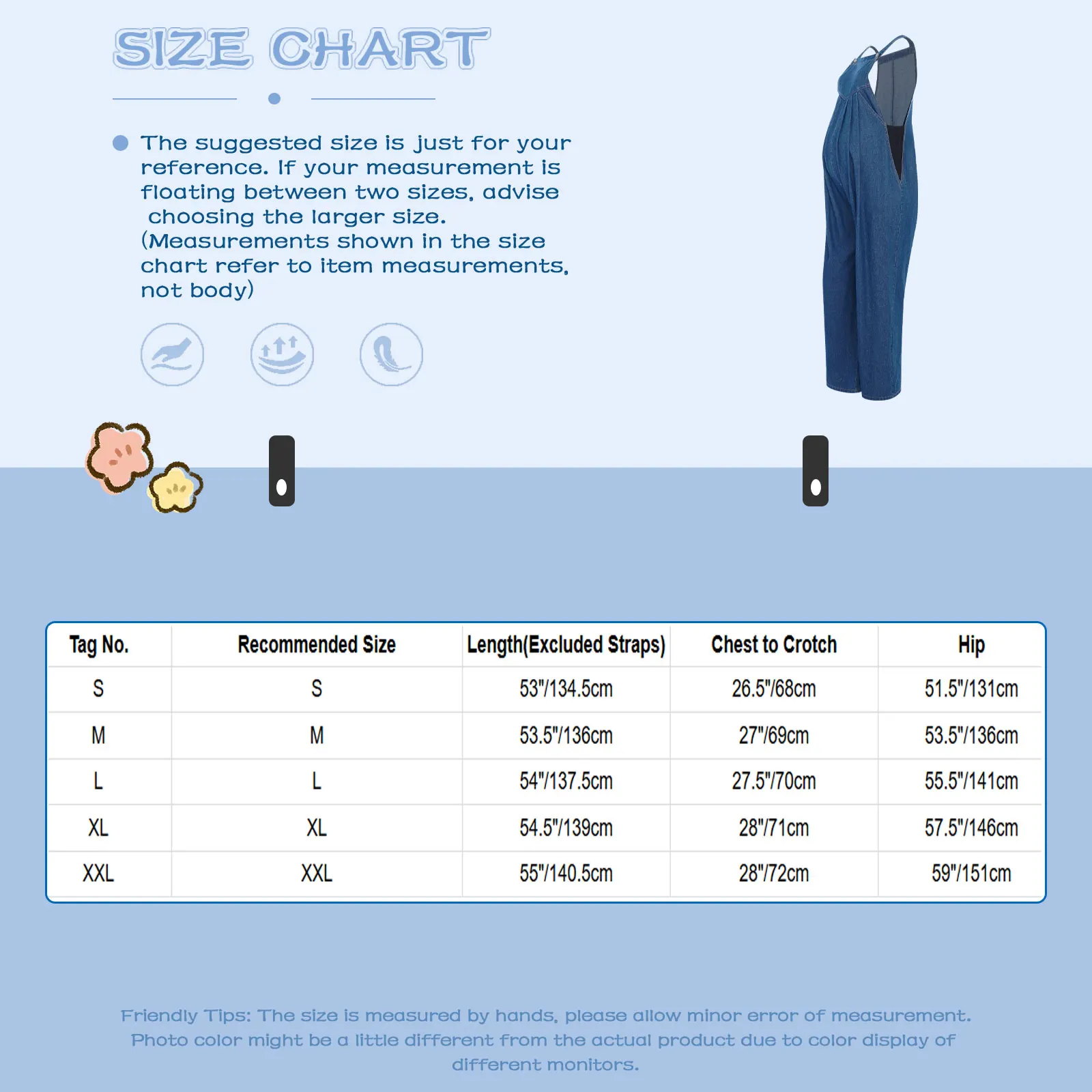 الأمومة وزرة الدنيم النساء الحوامل الحمالات قابل للتعديل مرونة الجانب الخصر واسعة الساق مطوي بذلة