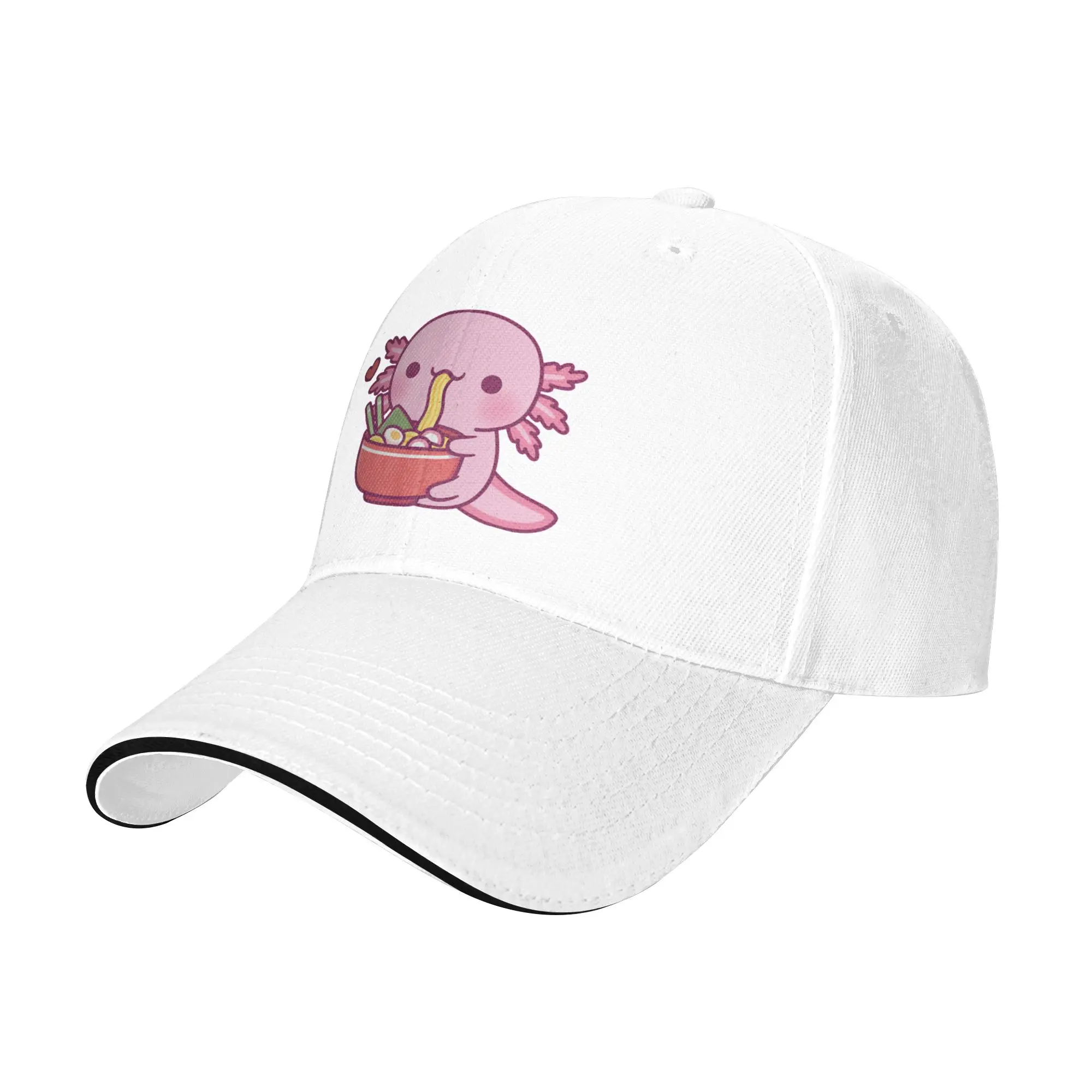 Cute Axolotl Loves Eating Japanese Ramen Noodles Gift For Children Men Women A Baseball Cap Hat
