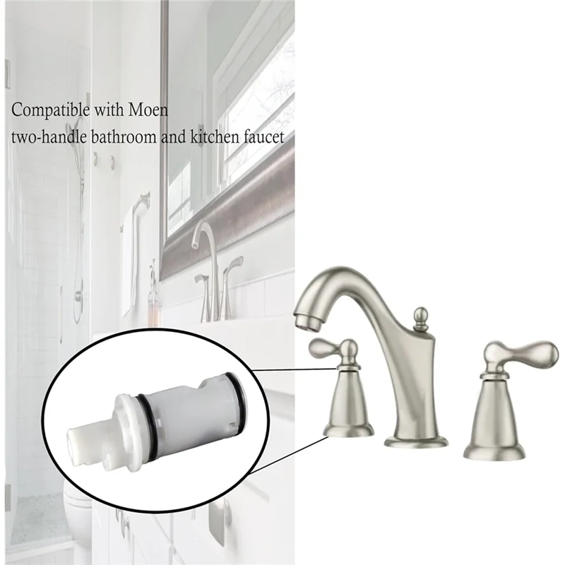 ABKO-For MOEN ダブルハンドル蛇口カートリッジ交換用- 1224 1224B 浴槽/シャワー機種対応