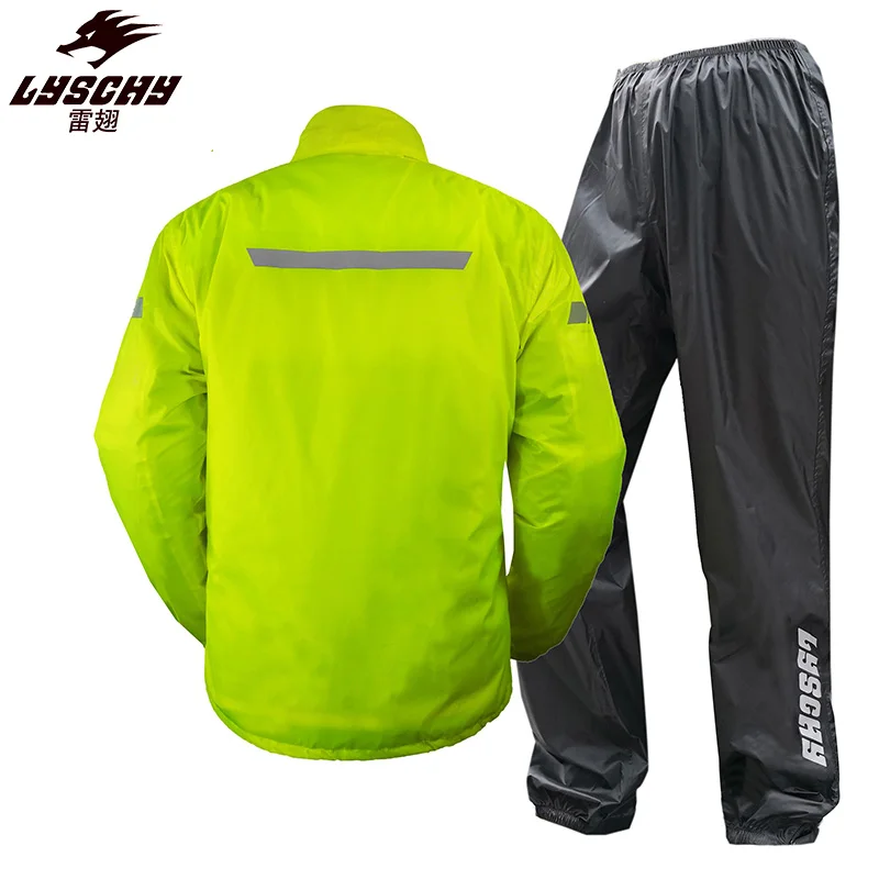 LYSCHY LY-R02 Raincoat Rain Pants Fluorescent Yellow Reflective Hooded Split Raincoat Motorcycle Riding Outdoor Raincoat Set