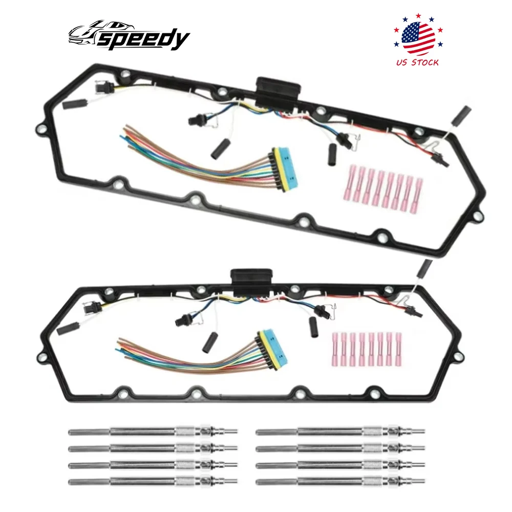 

F4TZ-6584-A Valve Cover Gaskets With Harness Glow Plug Set For 1999-2003 Ford F250 F350 F450 F550 V8 7.3L Diesel