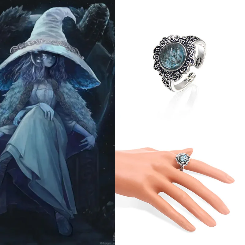Juego Ranni Ring Dark Moon Spectral Steed Whistle Melina Summon Torrent herramienta anillos de dedo ajustables para mujeres hombres joyería regalos
