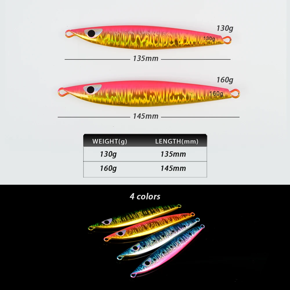 TOLU 130g 160g  Slow Sinking Japan Motion Z4 Vertical Jigging Casting iaca Artificial Sea-bream Fishing Lure pesca