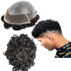 Toupee for Men Human Hair Wigs BIO Prosthesis Units Patch 10