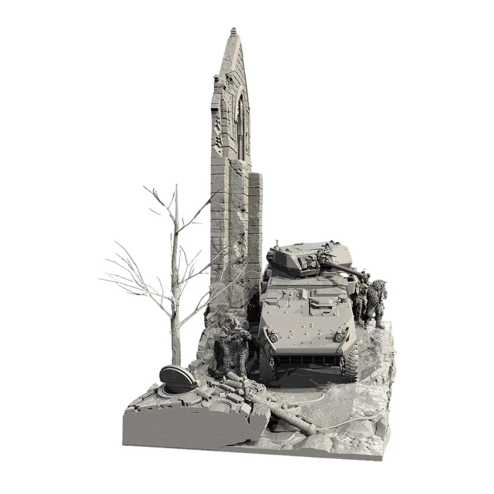 

DIY Miniature Ruins House Model Resin Car Building Kit for Sand Table Background Decor