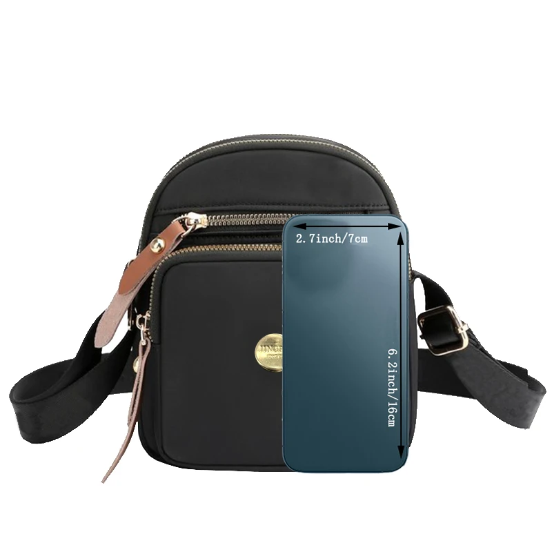 Neutrale, kompakte Mini-Taschen für Damen und Herren, ideal für Reisen und Ausflüge, mit einem schlichten Design für die Nutzung über eine Schulter. – Detail 5